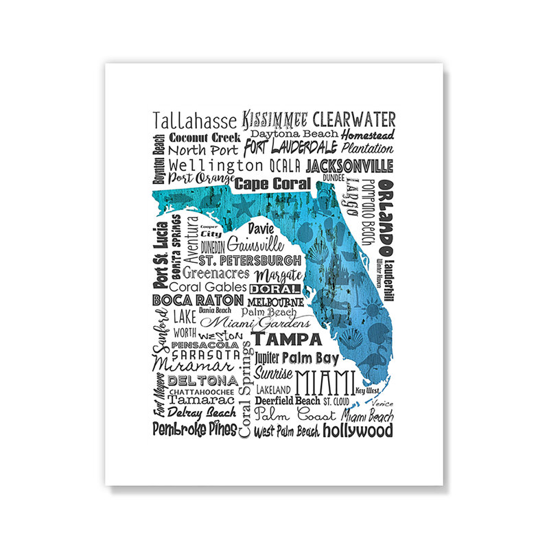 «State Your Name Florida», impression roulée, H 10 po x l 8 po x P 0,1 po