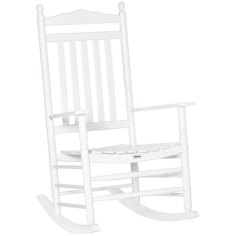 Chaise berçante à haut dossier Traditional, Blanc
