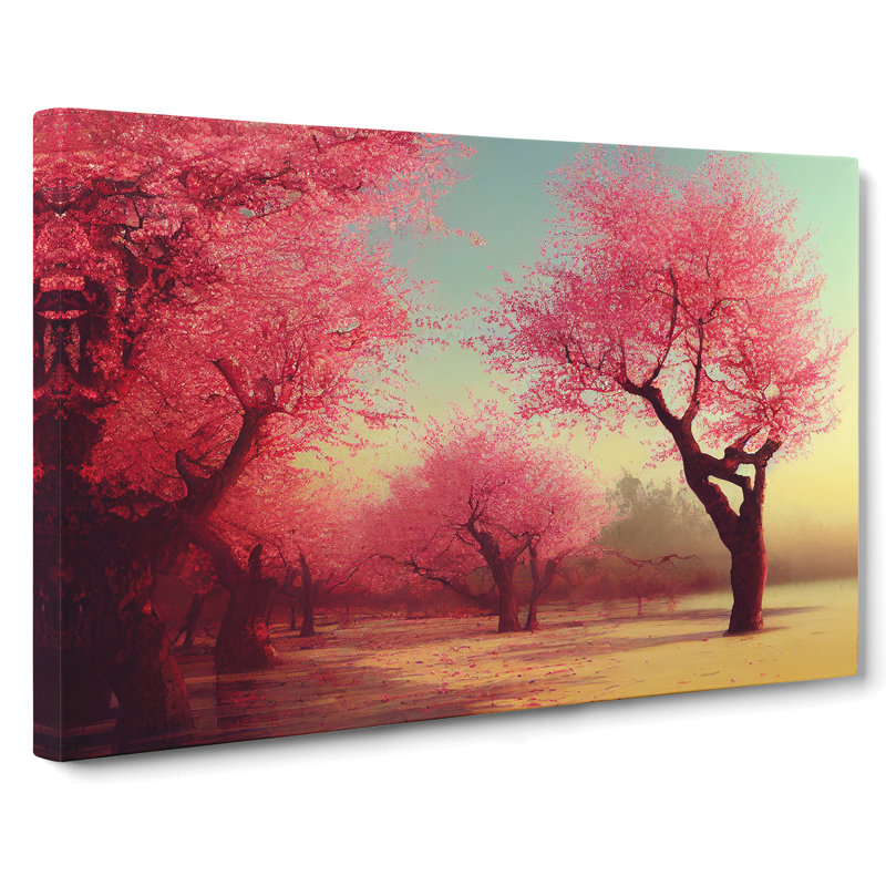Dreamy Cherry Blossom Trees - Wrapped Canvas, 35cm H x 50cm W x 3cm D