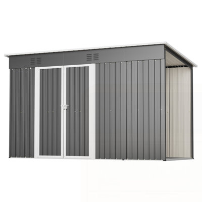 10'x4' Outdoor Metal Storage Shed for Garden Tools