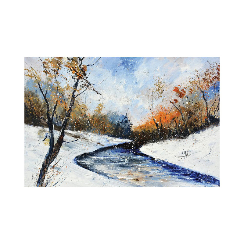 River In Winter by Pol Ledent - Wrapped Canvas Gallery-Wrapped Canvas Giclée, 20.32 cm H x 30.48 cm W