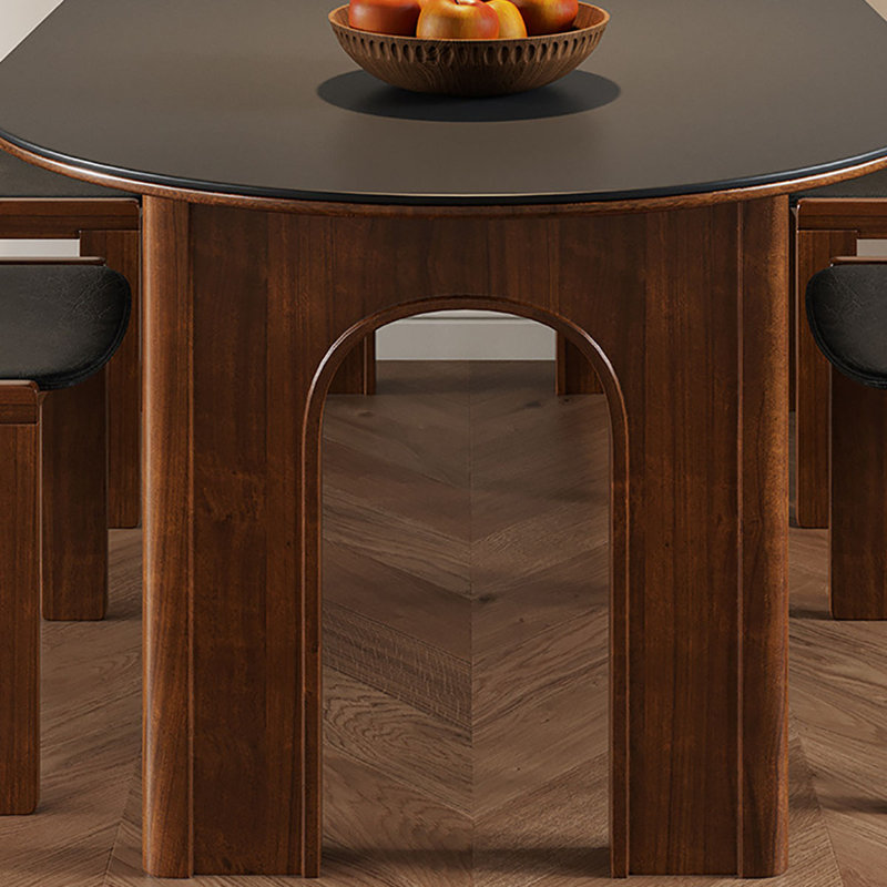 Table de salle à manger élégante avec plateau en marbre noir, H 29,5 po x L 55,1 po x l 31,5 po