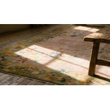 Chinese - Art Deco 1920s Rectangle Wool Coral Room Size Antique Knotted Rug