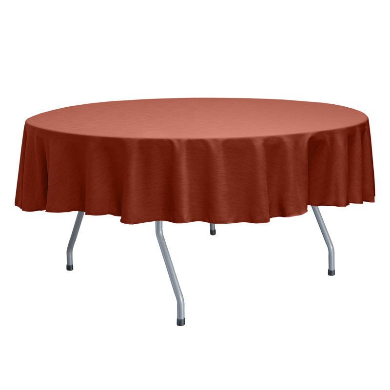 Solid Color Round Tablecloth, 72" x 72", Burnt Orange, 2