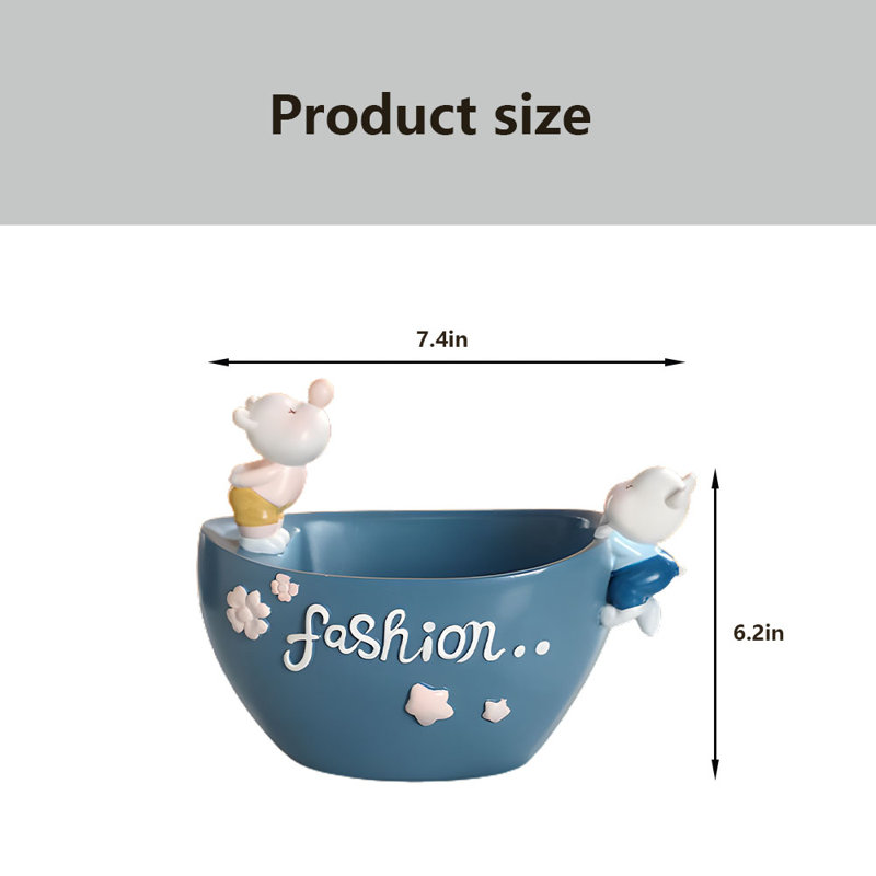 Objet de décoration Jazai, Bleu, H 6,2 po x l 7,4 po x P 6,6 po