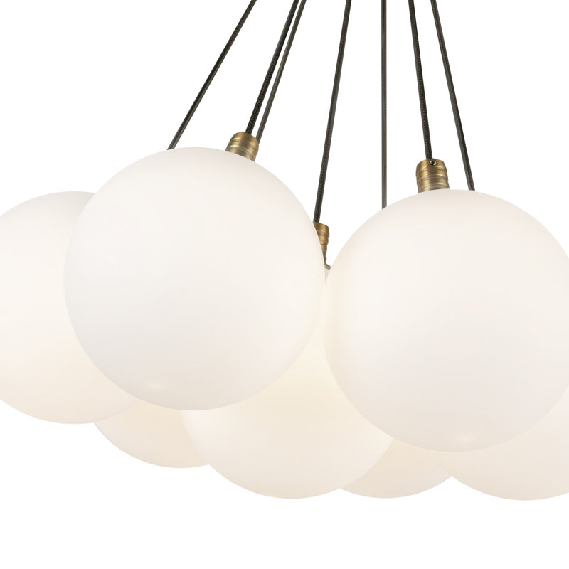 Bolla Steel LED Chandelier, 7, Brushed Gold, 18" H x 16.5" W x 16.5" D