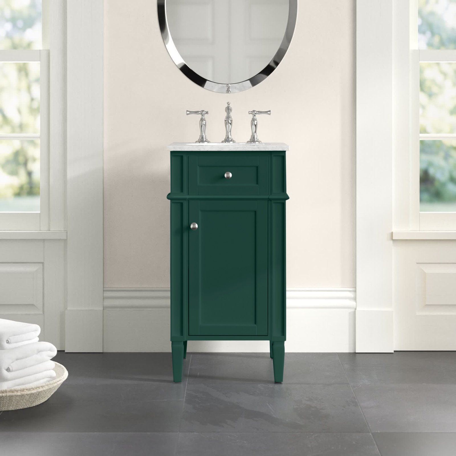 Rivers 18'' Single Bathroom Vanity, Green