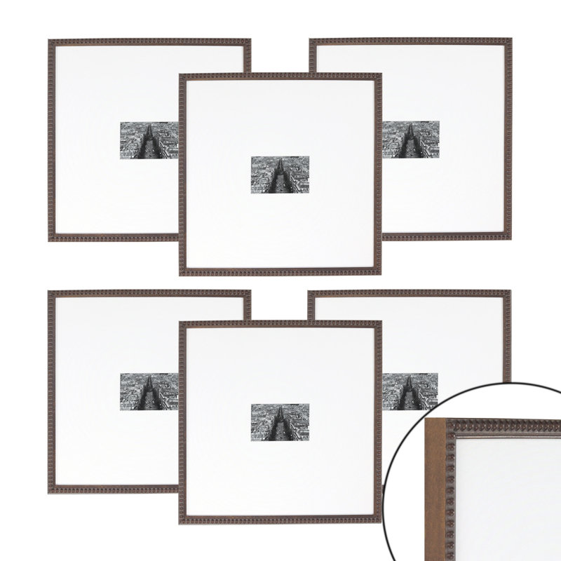 Cadre photo en bois - ensemble de 6, Brun, 4 po x 6 po