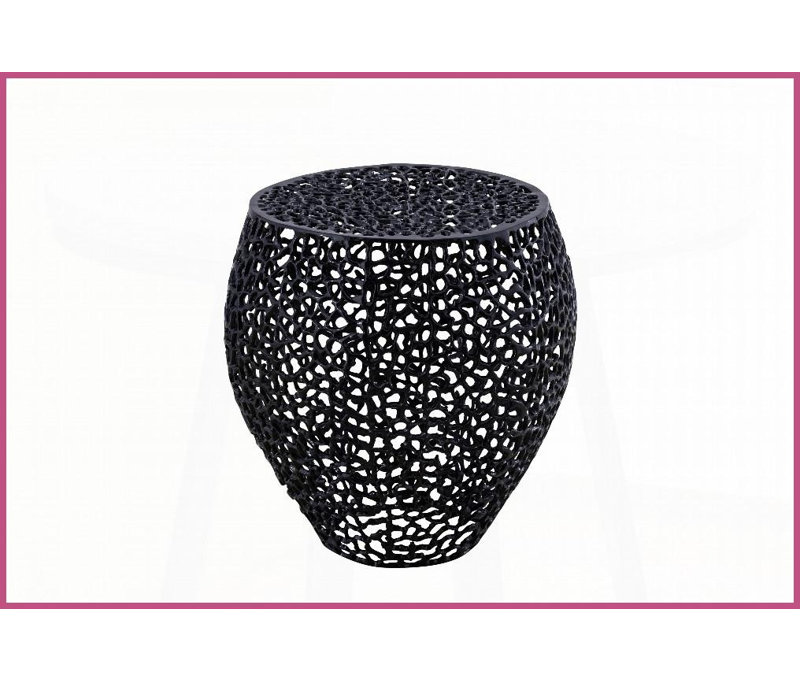 Table basse de salon en aluminium moderne et moderne pour le salon - Durable avec finitions noir / or / argent / blanc, Black