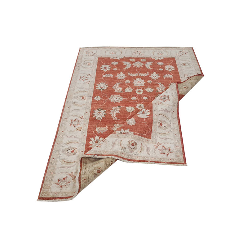 Daugherty Hand Knotted 5x7 Red Rug