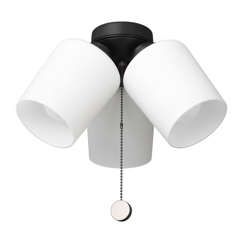 Ventilateur de plafond à 3 lumières à intensité variable avec finition noir minuit Génération Lighting, Nuit noire
