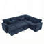 Canapé modulaire avec repose-pieds avec rangement et tissu chenille et 2 coussins de salon-1562818790
