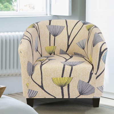 Club Chair Slipcover Stretch Barrel Chair Covers Printed Tub Chair Slipcovers Spandex Armchair Sofa Cover Removable Couch Furniture Protector Arm Chai -  Red Barrel Studio®, 82E0392E053943928456F0450C91720F