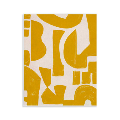 Yellow Asymmetrical Shapes Wall Plaque Art by June Erica Vess