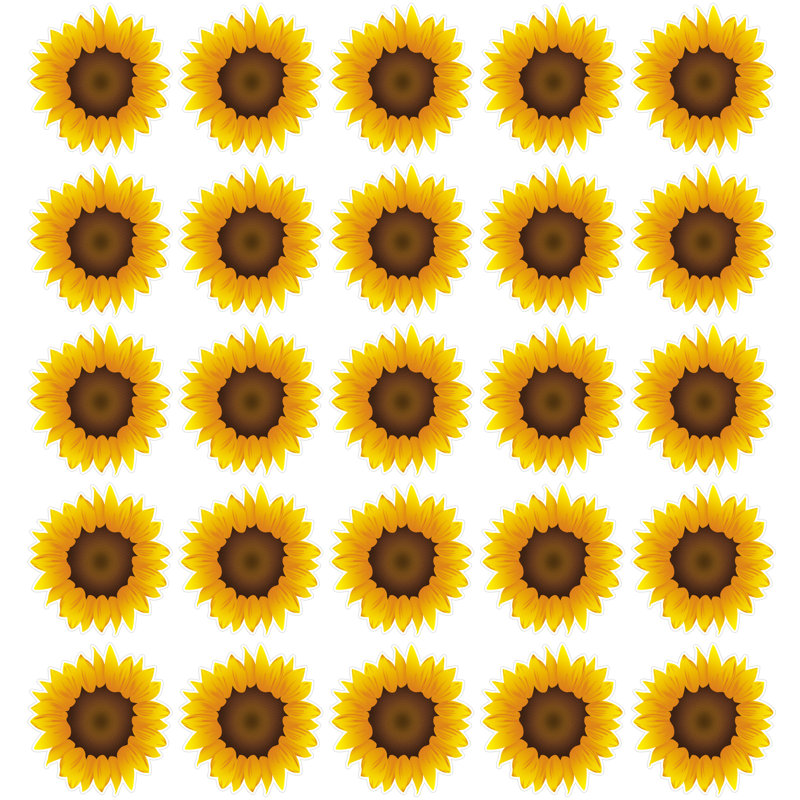 Décalcomanie murale colle et colle à tournesol, H 3 po x l 3 po