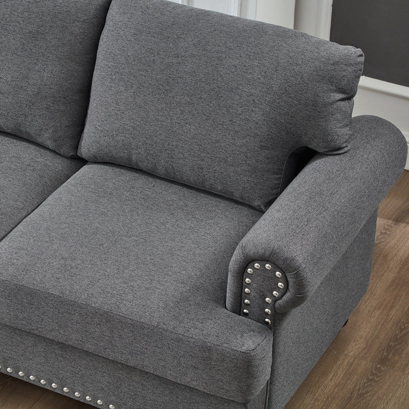 Canapé en tissu 59,5 po, Gris