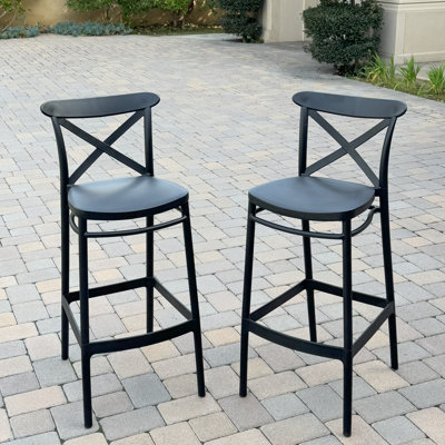 Outdoor Bar Stool (Set of 2) by Gracie Oaks