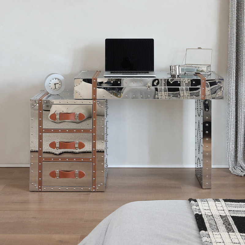 Meuble-lavabo en acier inoxydable, Argent