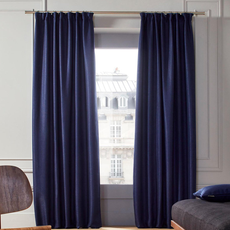 Coconut Room Darkening Single Curtain Panel, 135 W x 350 D cm, Dark Night Blue