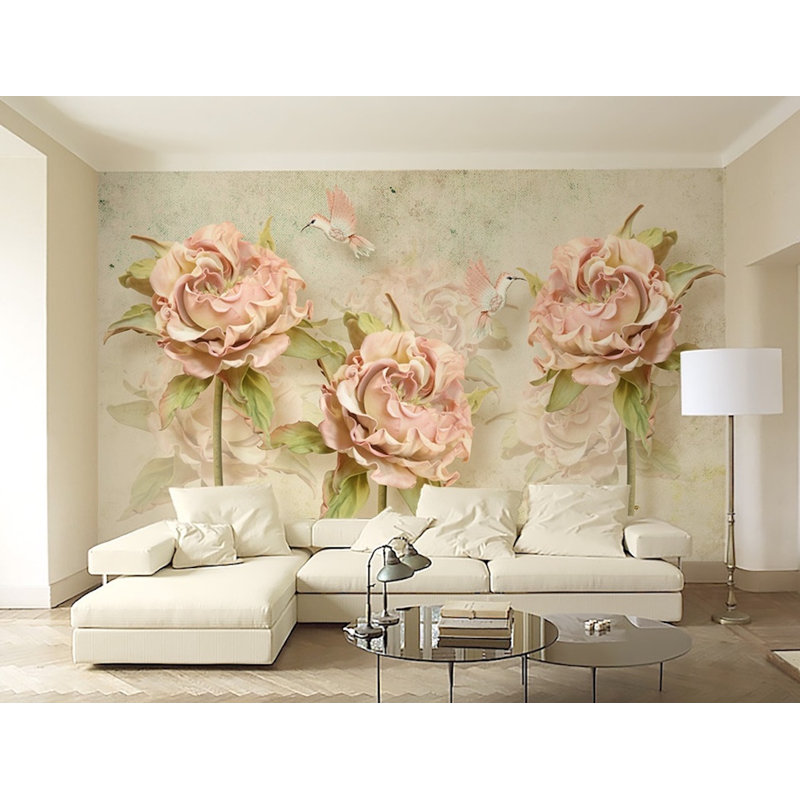 Murale à peindre L 6,25 pi x l 112 po fleurs séchées, L 6,25 pi x l 9,33 pi