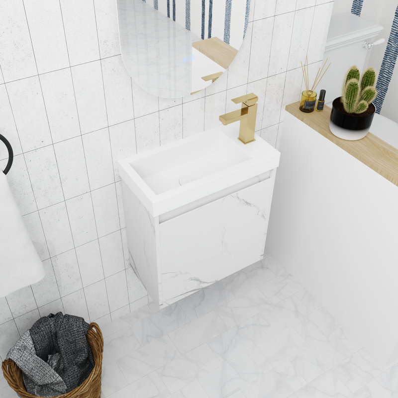 Jayvon 19.73'' Single Bathroom Vanity with Resin Top, White