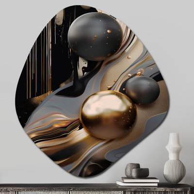 Garbo - Abstract Marble Nebula Shape Irregular Metal Wall Decor