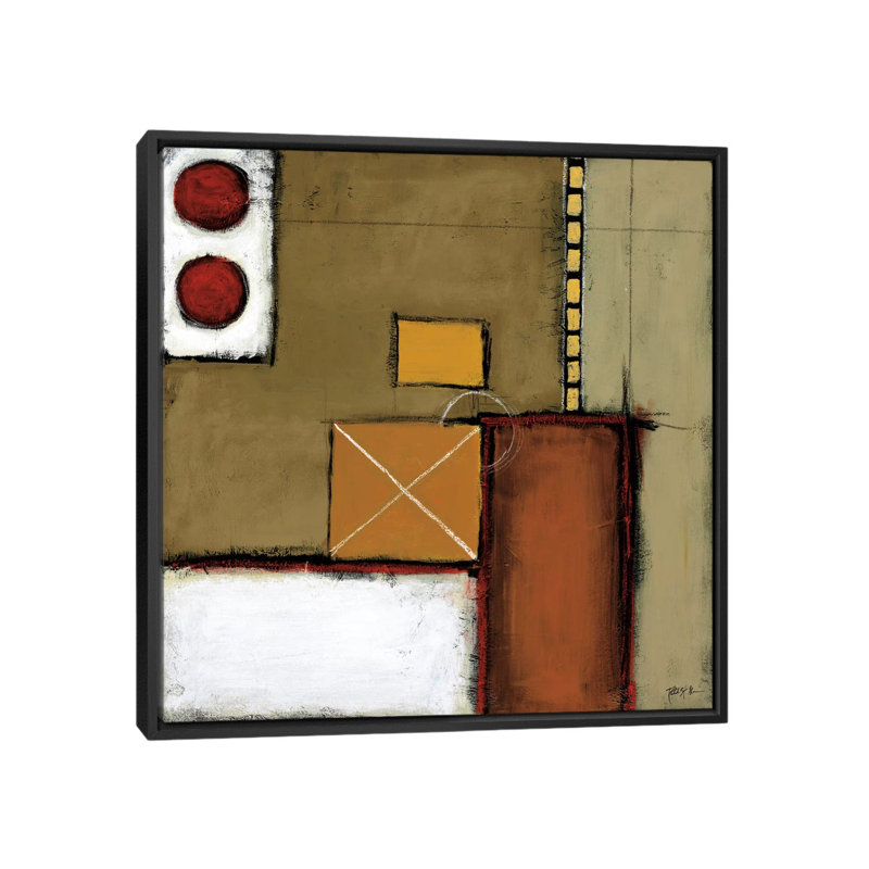 « agité », reproduction d’art sur toile, H 26 po x l 26 po x P 1,5 po, Toile avec cadre noir, Pas de tapis