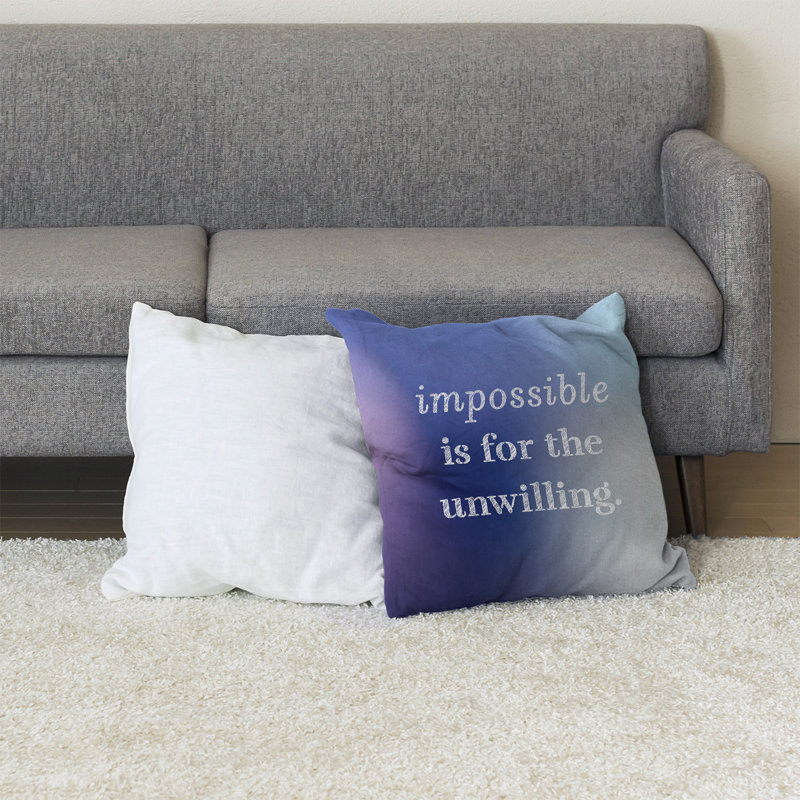 Coussin de sol, 28 po x 28 po, Bleu / Gris