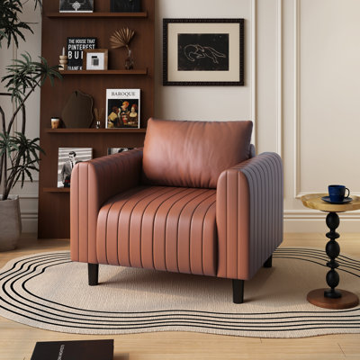 Delana 37.8" Wide Faux Leather Armchair