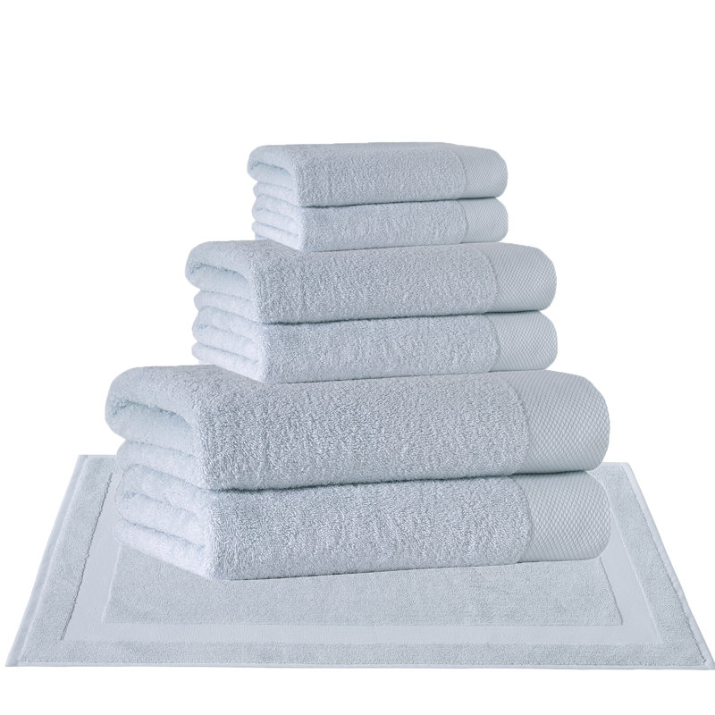Ensemble de serviettes de bain 8 pièces 100% coton Marcial, Cascade