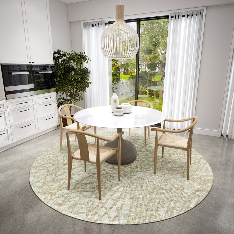 Zakyi Chenille Indoor/Outdoor Rug, Round 8'