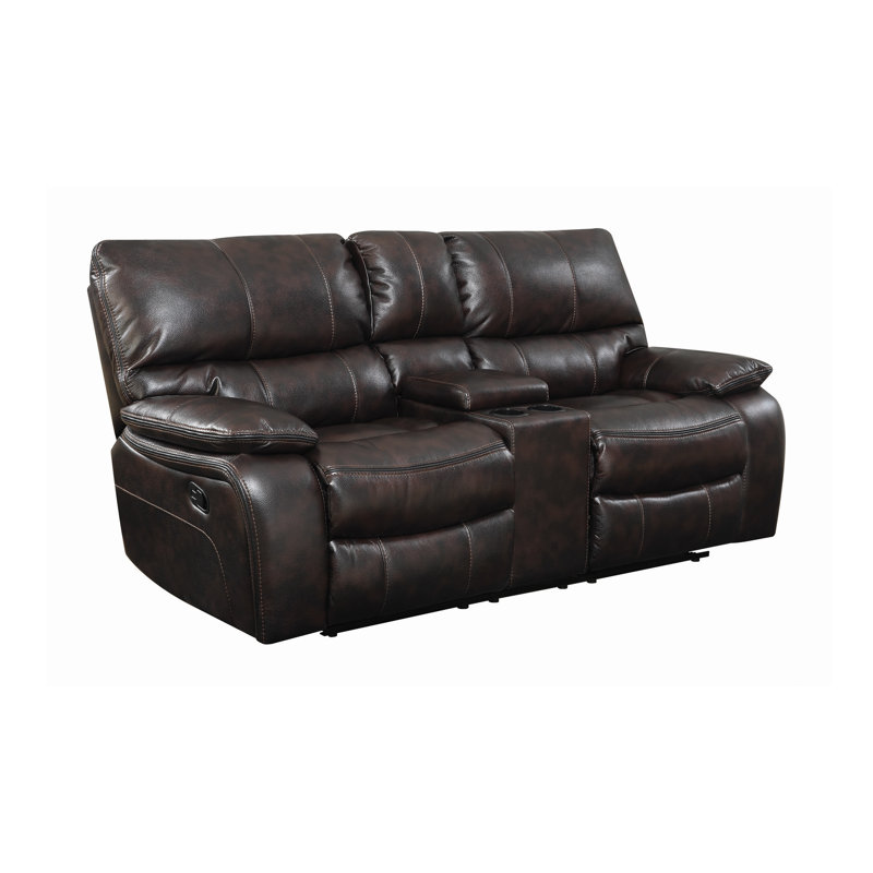 Causeuse de cinéma home, Simili cuir brun foncé