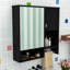 Armoire de salle de bain murale à miroir avec tablette réglable, porte-serviettes et conception imperméable-1988221203