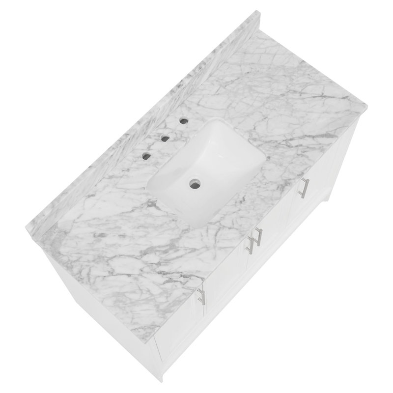 Anahem 48" Single Bathroom Vanity Set, White, 8" Widespread