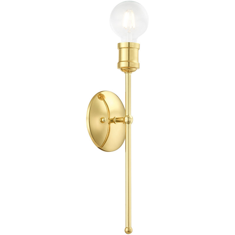 5 Wall Sconce with Steel Base - Modern Lighting Fixture., Polished Brass