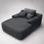 Méridienne convertible moelleuse avec accoudoirs larges et coussins décoratifs, fauteuil de canapé-lit douillet désossé pour le salon, aucun assemblage requis, gris velours côtelé