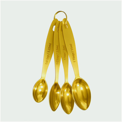Ensemble de 4 cuillères à mesurer en acier inoxydable avec niveleur pour la cuisine, la pâtisserie et les épices