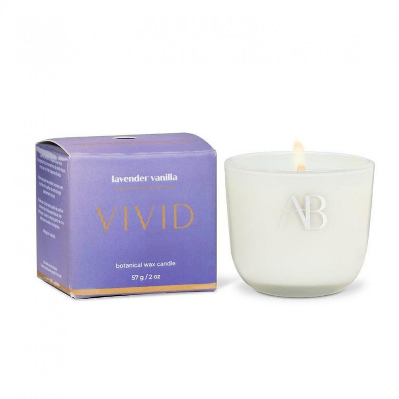 Bougie sureau à la noix de coco et piédestal, Mauve