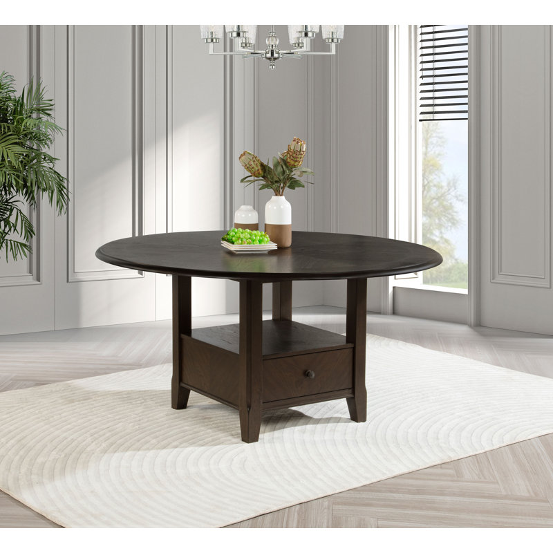 60.4" W Transitional Dining Table, Brown