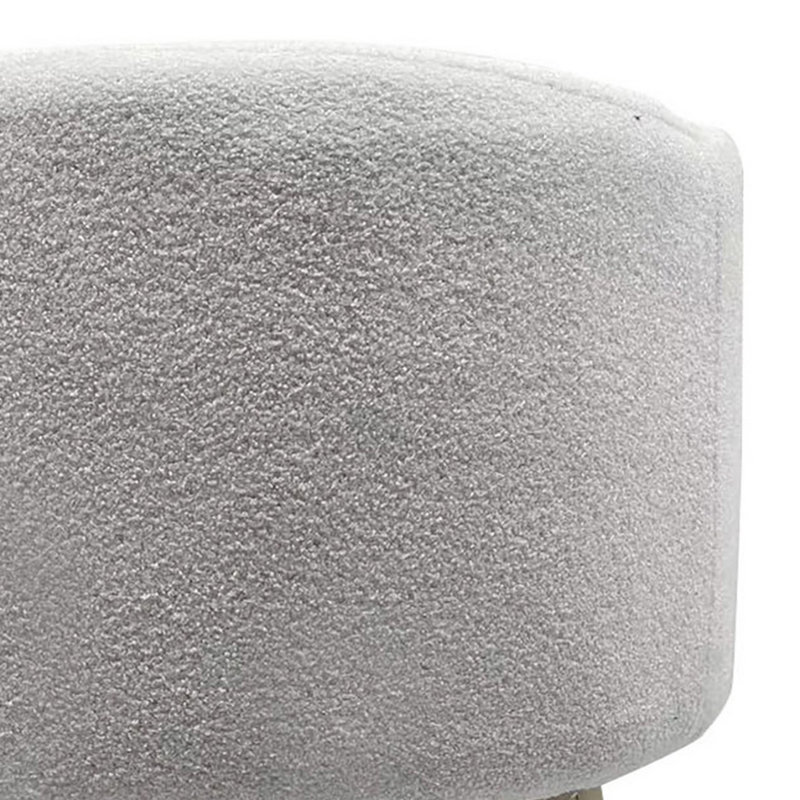 Ginni Footstool Ottoman Set Of 2, White Polyester, Soft Seat, Wood Legs