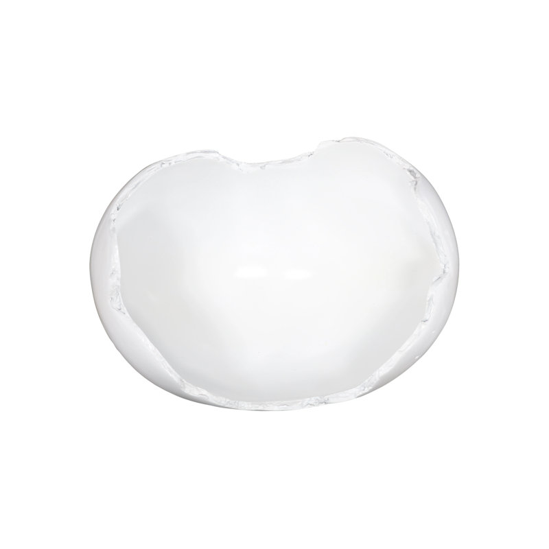 Cast Naturals Resin Abstract Contemporary Decorative Bowl in White