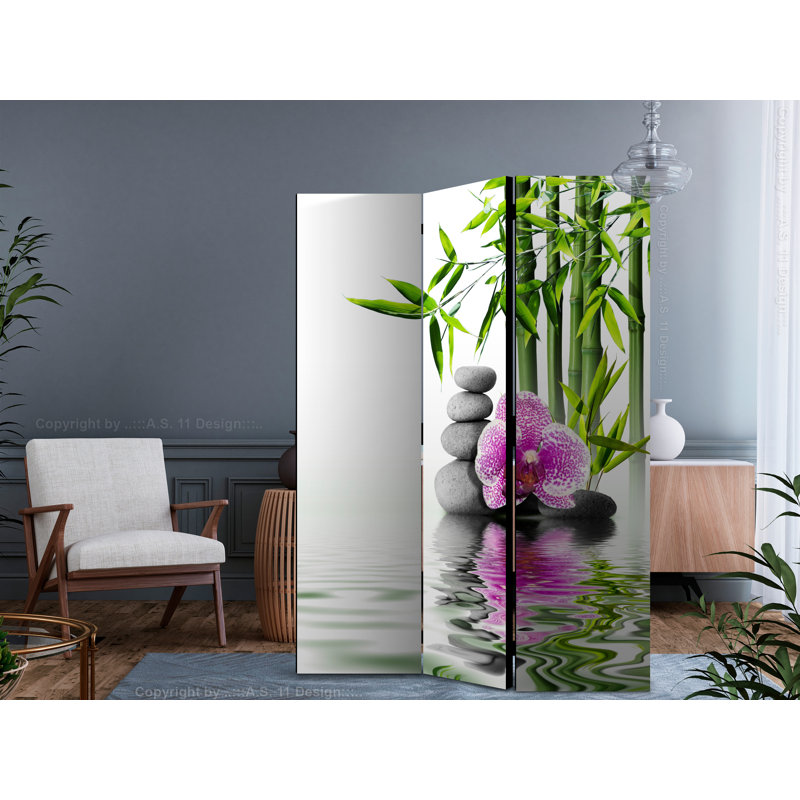 Gionatan 135cm W x 172cm H 3 - Panel Solid Wood Folding Room Divider