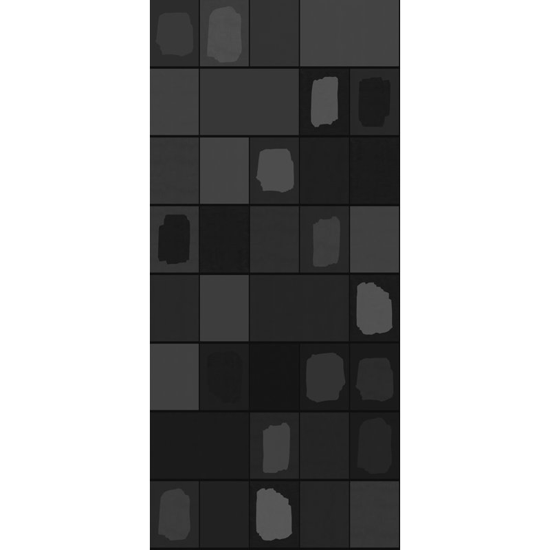 Rouleau de papier peint à carreaux L 33 pi x l 20,5 po Yuki Osada, Gris anthracite