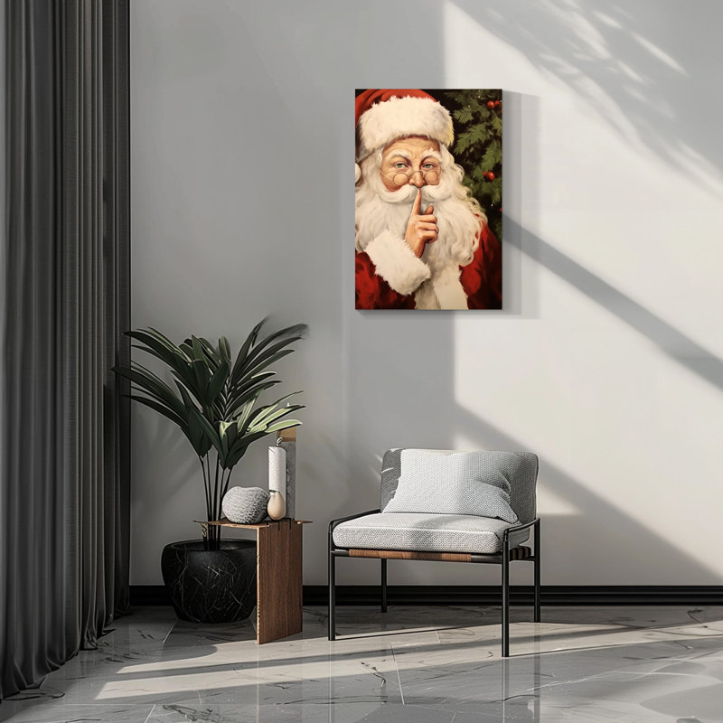 Toile de Noël, art mural, impressions du père Noël sur toile pour le salon, H 18 po x l 24 po