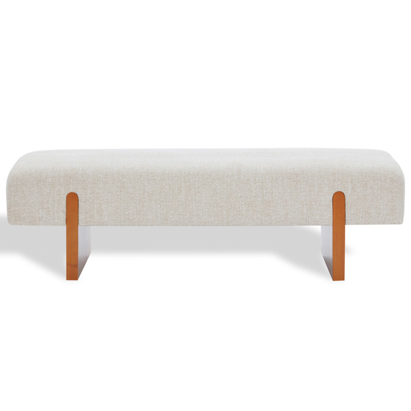 Banc rembourré Caselynn, Blanc