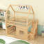Lit maison en bois avec lumière DEL-1142478055