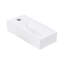Lavabo de salle de bain mural rectangulaire en céramique blanche 14,49X7,15 pouces, teinté, faible absorption d'eau, résistance aux acides, évier moderne attrayant avec robinet - céramique, rectangulaire, teinté,