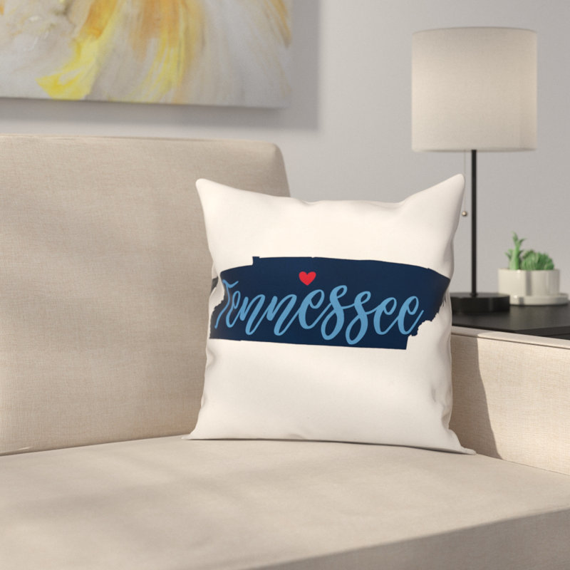 Coussin décoratif carré tennessee fierté, 16 po x 1 po