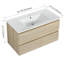 Meuble-lavabo mural de 36 pouces avec lavabo en céramique et tiroirs à fermeture en douceur, parfait pour les espaces modernes et compacts-116332623