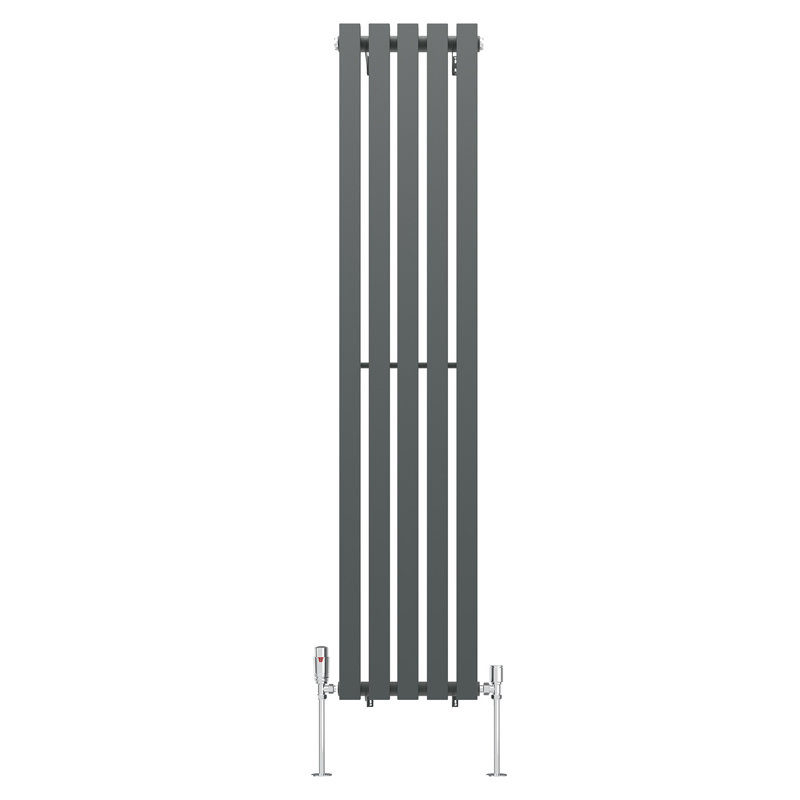 Genris Vertical D-Shape Radiator, 1, 160cm H x 34cm W, Anthracite